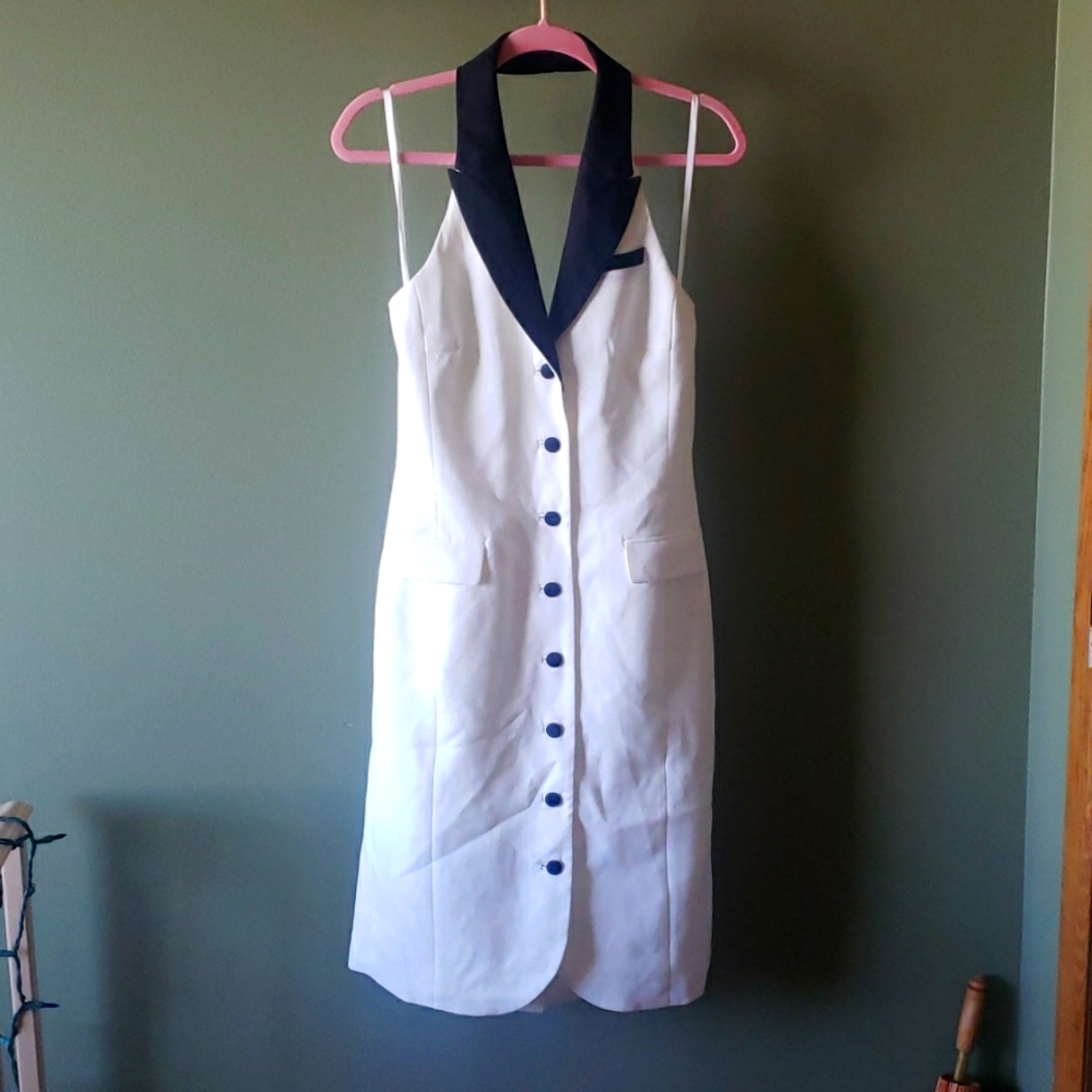H&M 90's Halter Tuxedo Dress